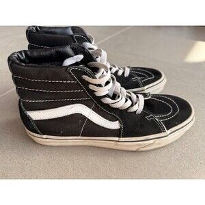 Vans SK8 Hi Sneakers Shoes Black White Men 6.5 Women 8 High Top Lace